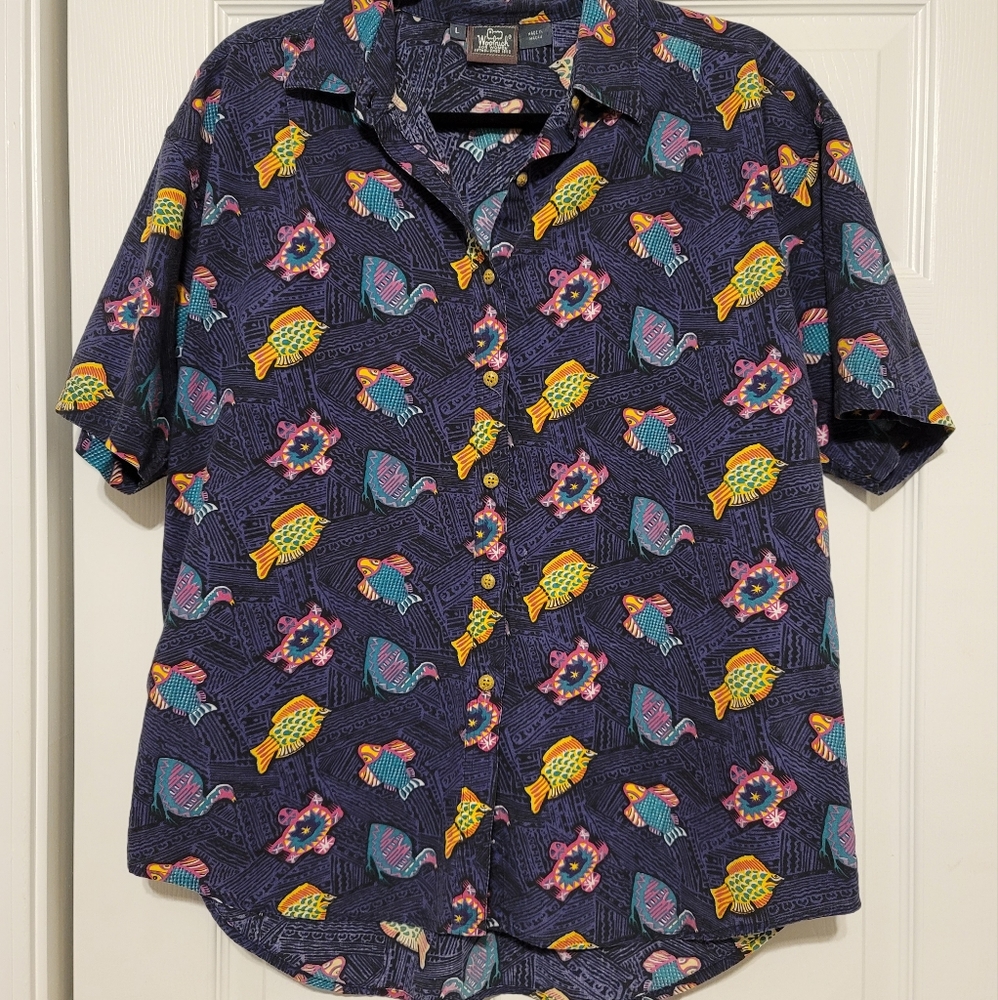 Woolrich retro Hawaiin shirt, size Large